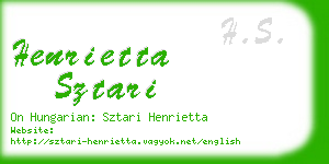 henrietta sztari business card